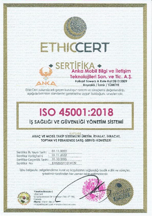 Anka Takip ISO 45001 2018